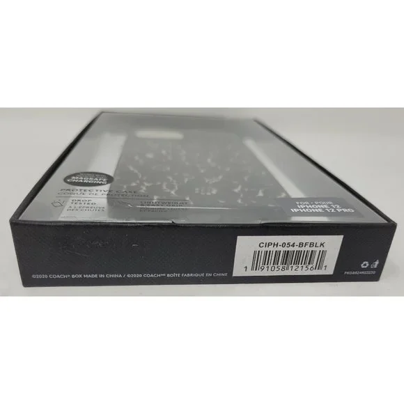 Coach Protective Case for Apple iPhone 12 Pro Max - Black/White Flowers - Picture 3 of 3